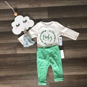 SOLD St. Patrick’s Day 0-3 Month 2 piece set